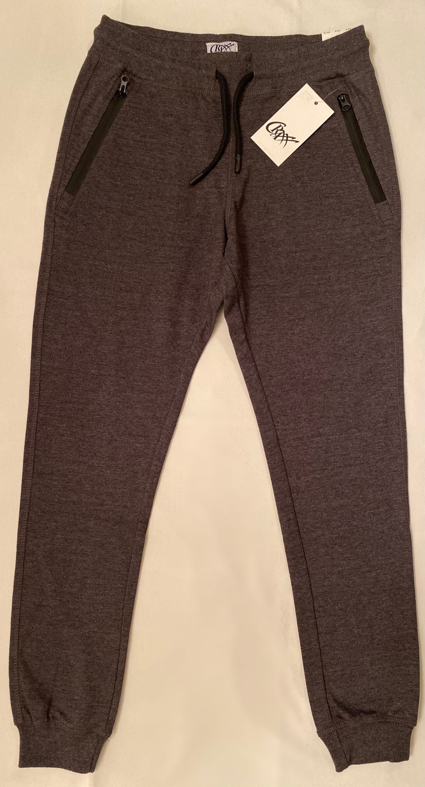 Grey Colored Joggers With Contrast Draw Cord - Craxx